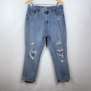 Pacsun Distressed Mom Jeans Medium Wash Denim High Rise Size 31